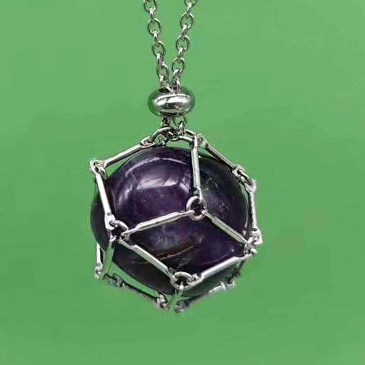 9:Small silver mesh amethyst