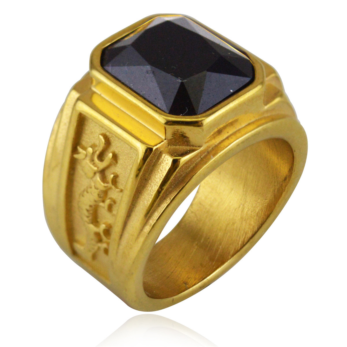 Gold black diamond US Size #7