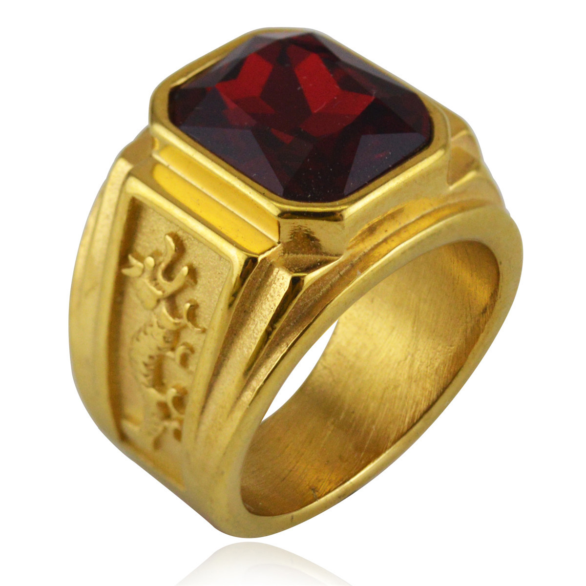 Gold red diamond US Size #7