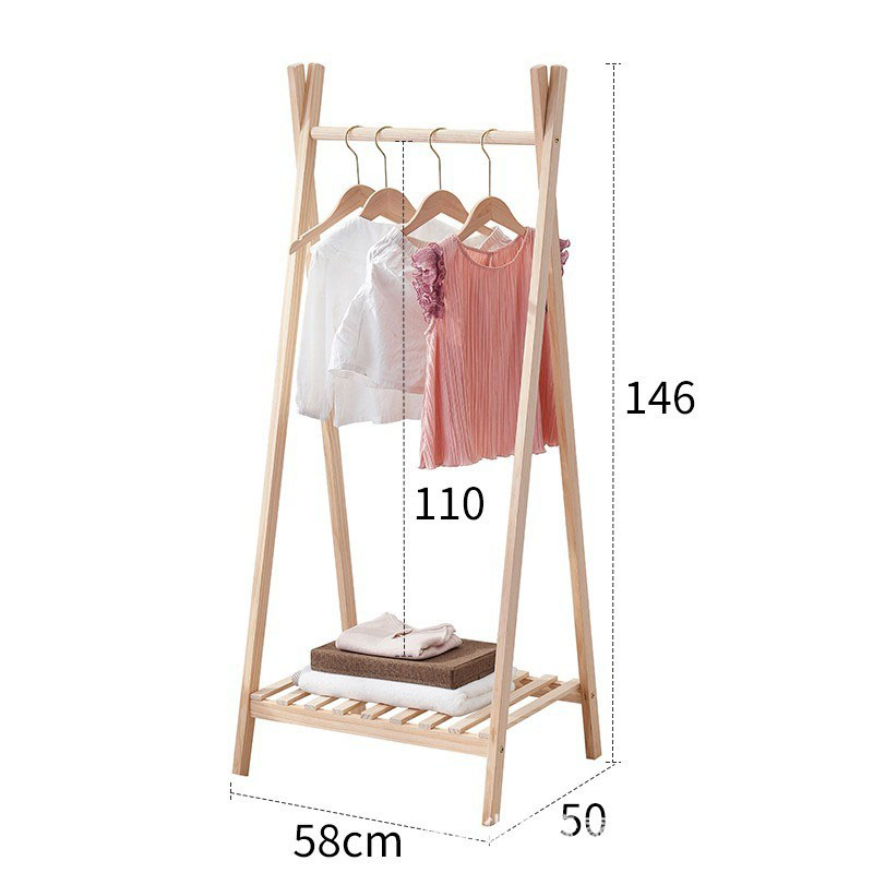 Wide 60 solid wood fork fork under net coat rack