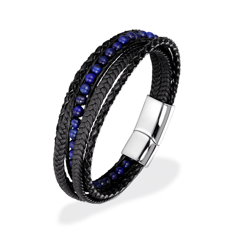 Lapis Lazuli black leather