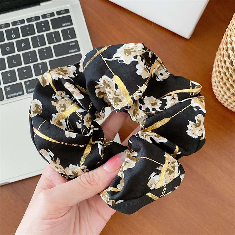 Black - gold scrunchie