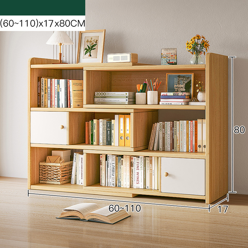 Three-layer double cabinet door yellow fir can be retractable 60-110CM