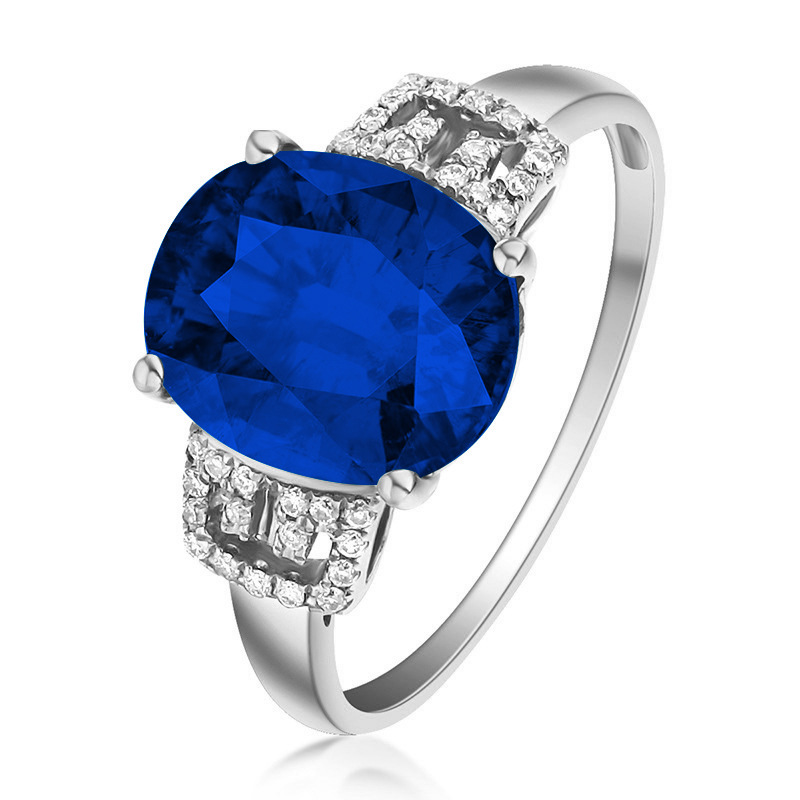 White gold blue diamond