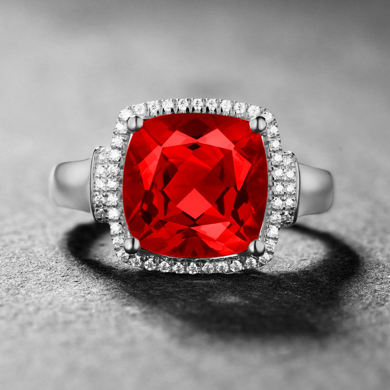 White gold red diamond