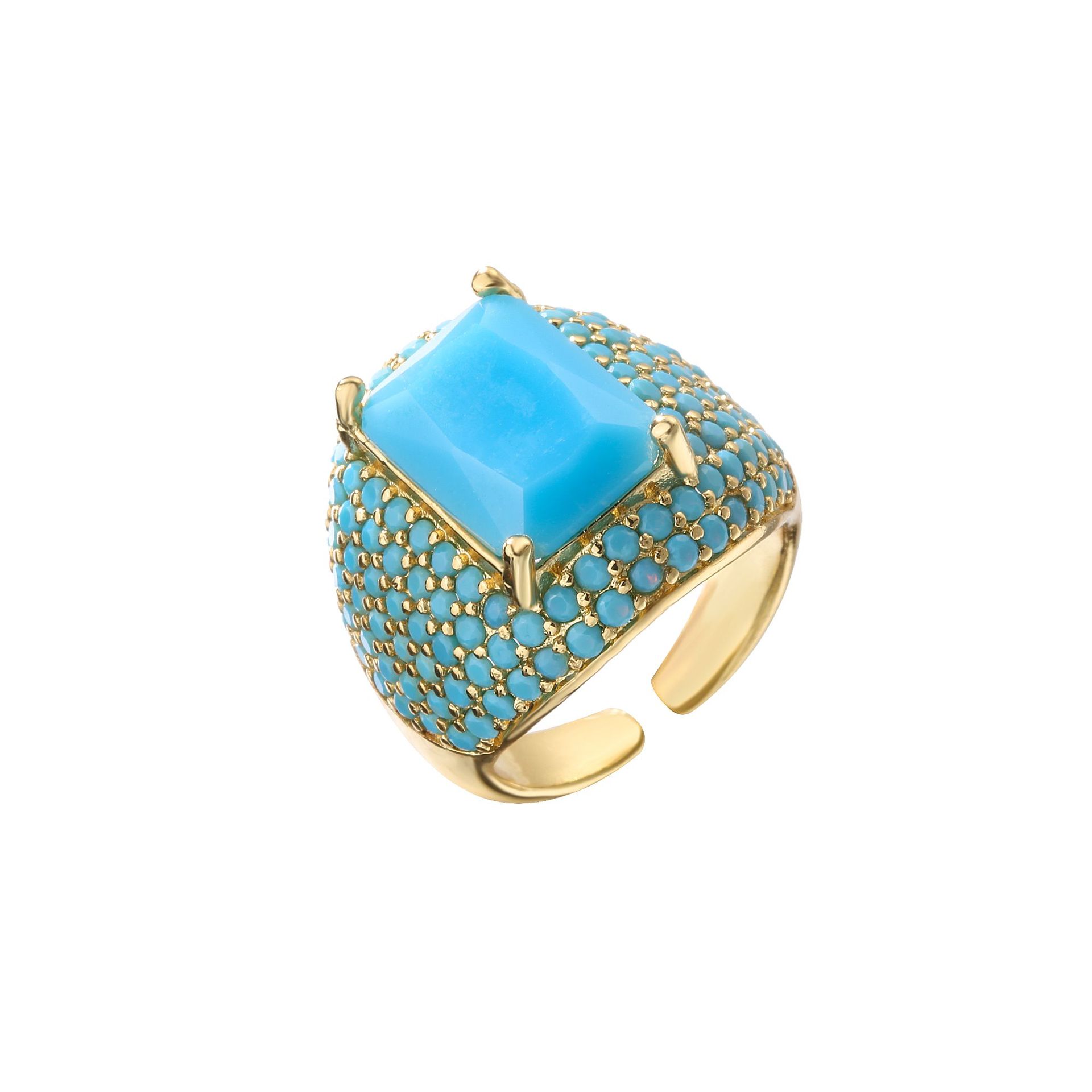 6:Gold turquoise diamonds