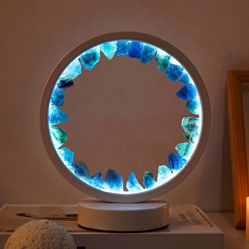 Blue fluorite ( three-color light ) white frame