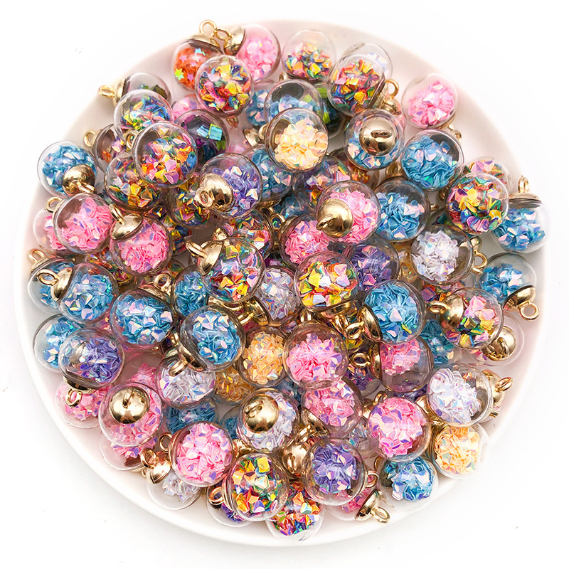 Mix 10 diamond spangled glass balls