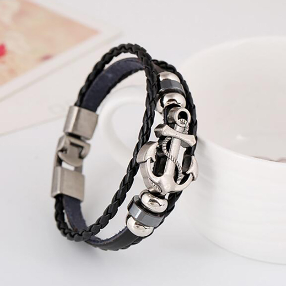 N black leather antique silver accessories 21 cm