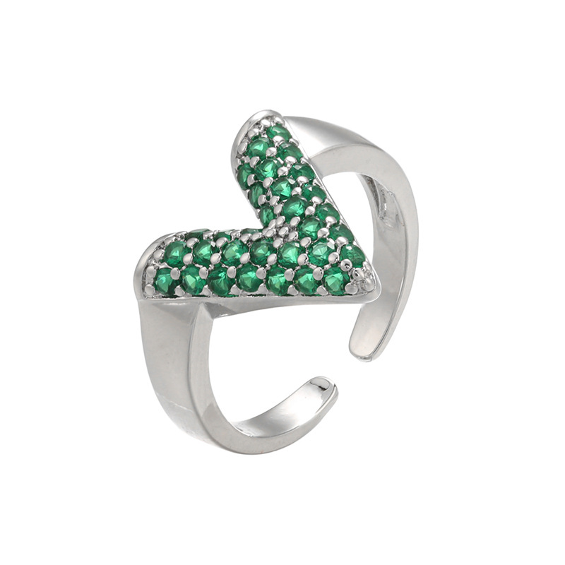 White gold green diamond