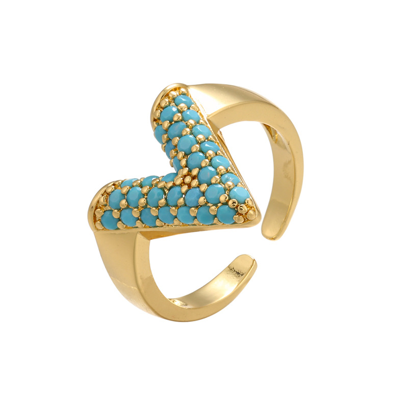 Gold turquoise diamond