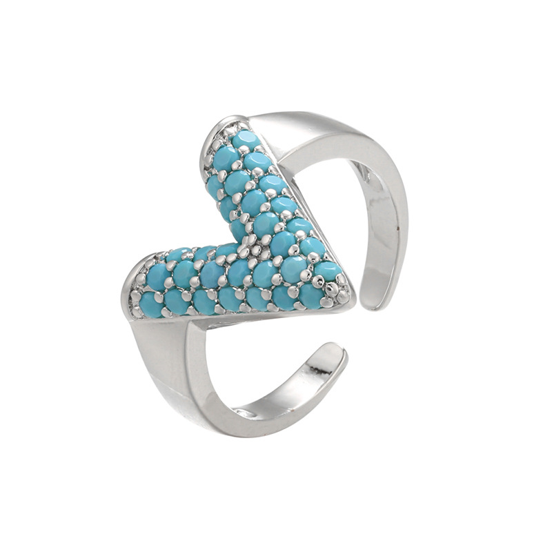 White gold turquoise diamond