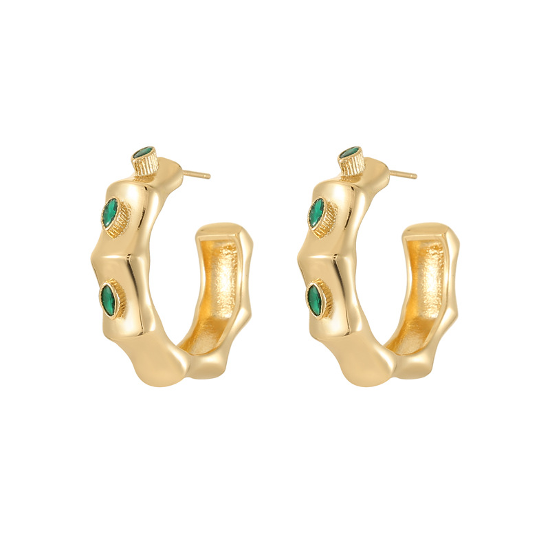 14K Gold H-11415 green zirconium