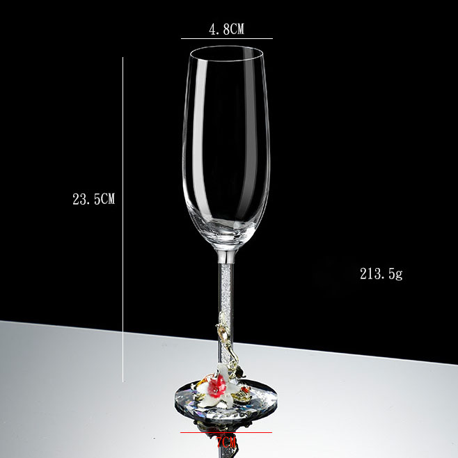 220ML pink half-color white diamond champagne glass