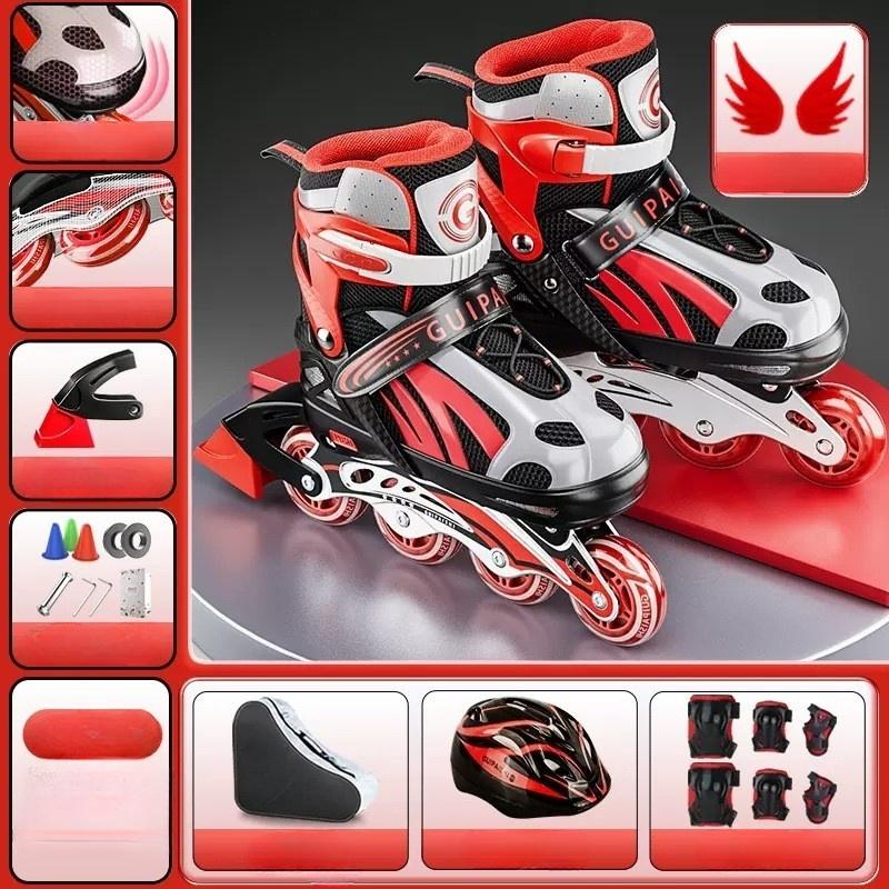 912 Backpack   helmet protector   shoes red