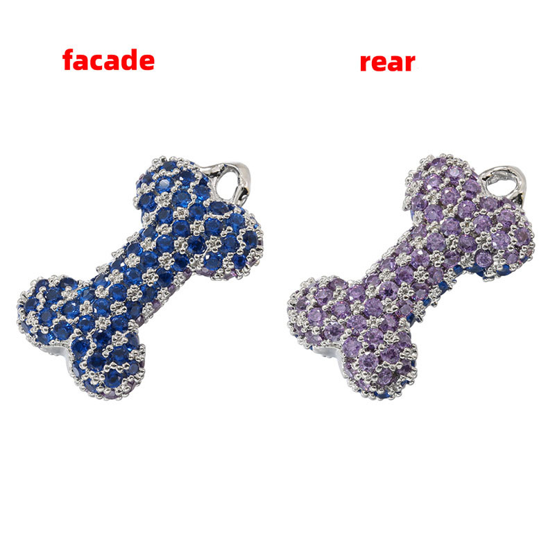 2:White gold Blue diamond/purple diamond bone