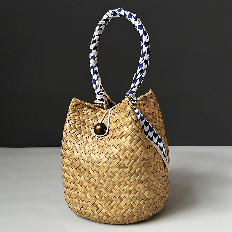 basket and blue silk scarf