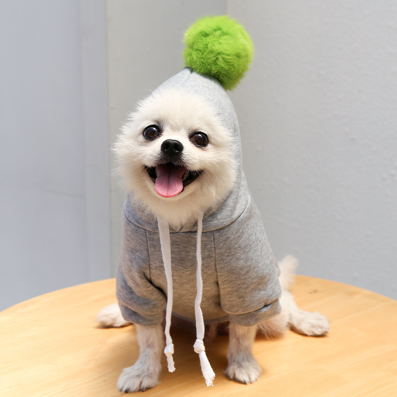 Furry ball gray hoodie