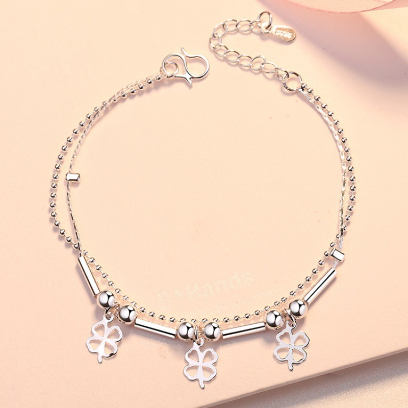 Three four-leaf clover bracelet # SZ006