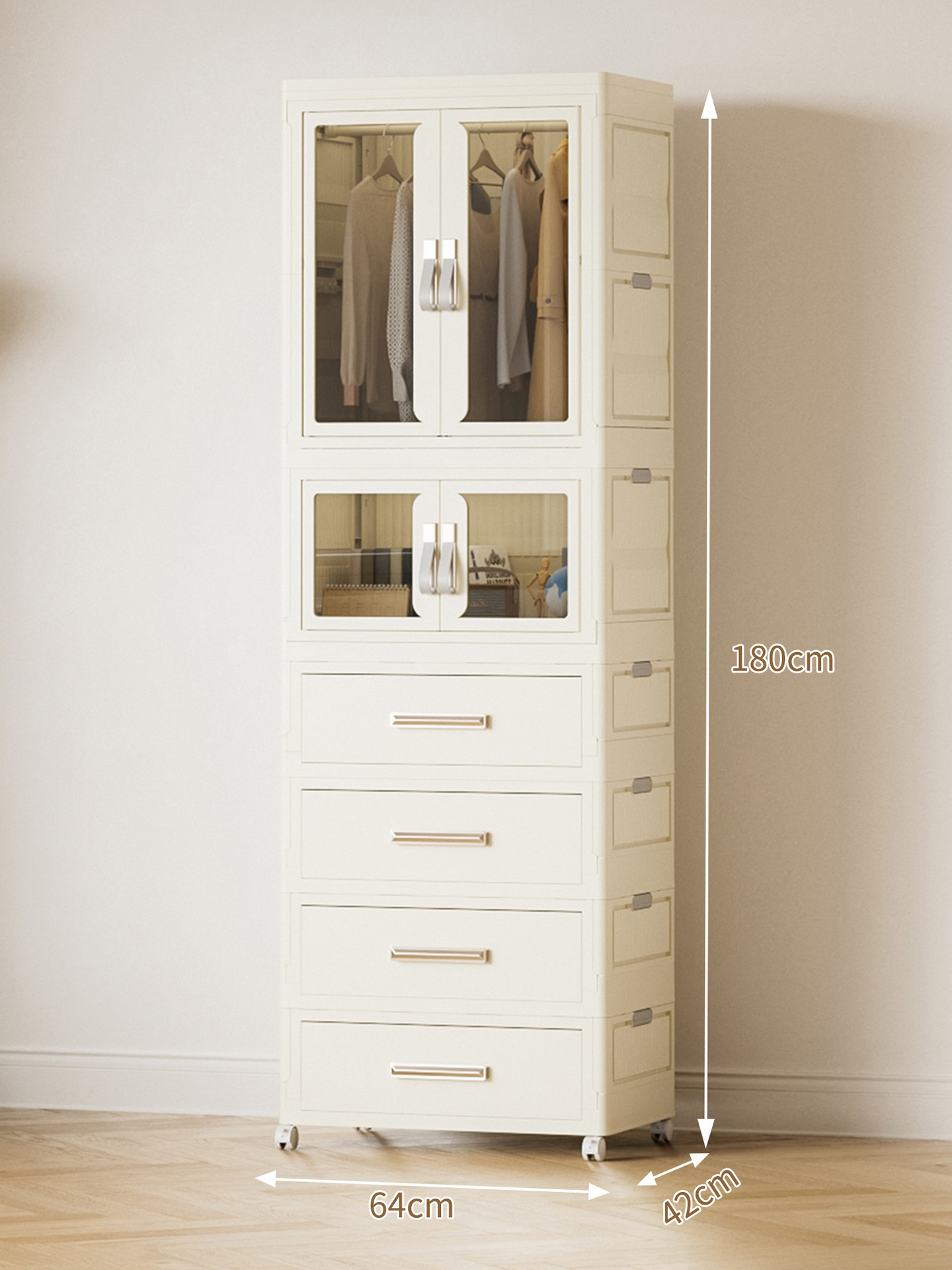 Oversized 1 wardrobe   1 folding cabinet   4 drawers