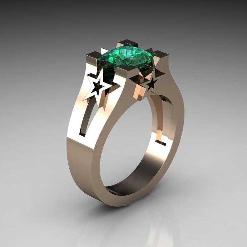 8:Rose gold green diamond