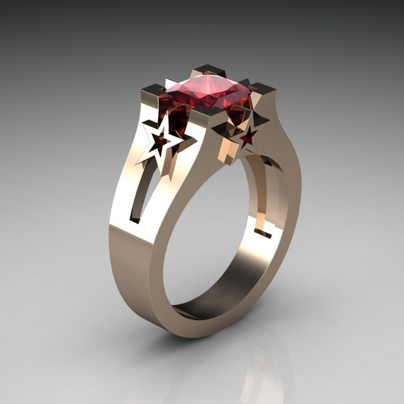 11:Rose gold red diamond