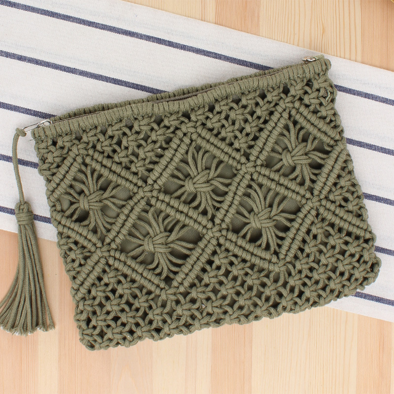 Army green clutch bag