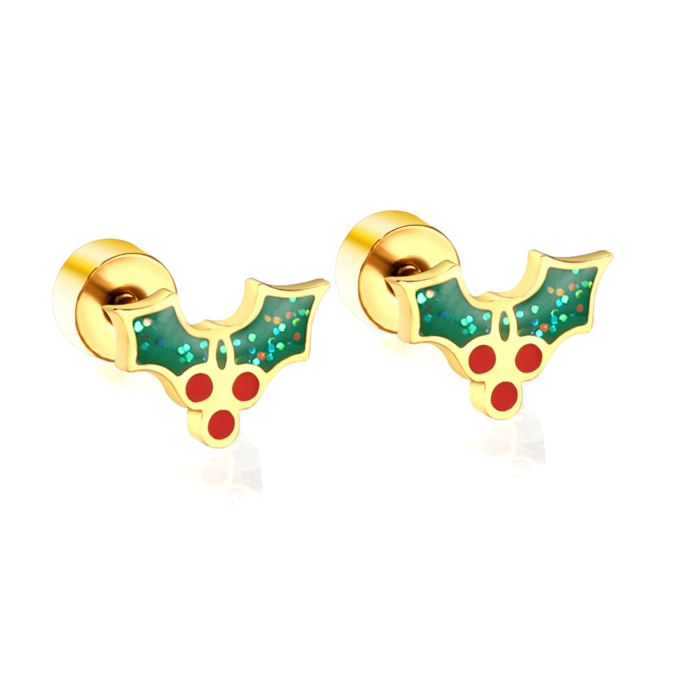 2:Christmas fruit mix stud earrings