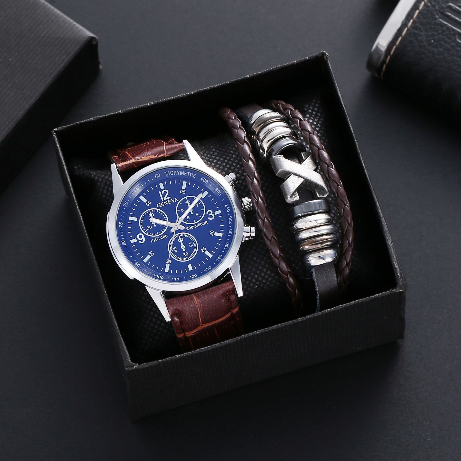 F watch, bracelet and box