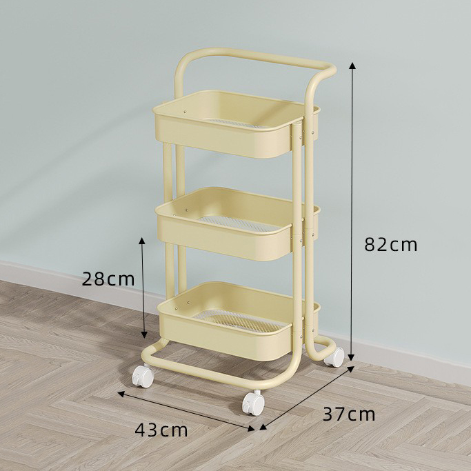 3 layers Lasker Cream yellow (carbon steel basket - plastic wheel)