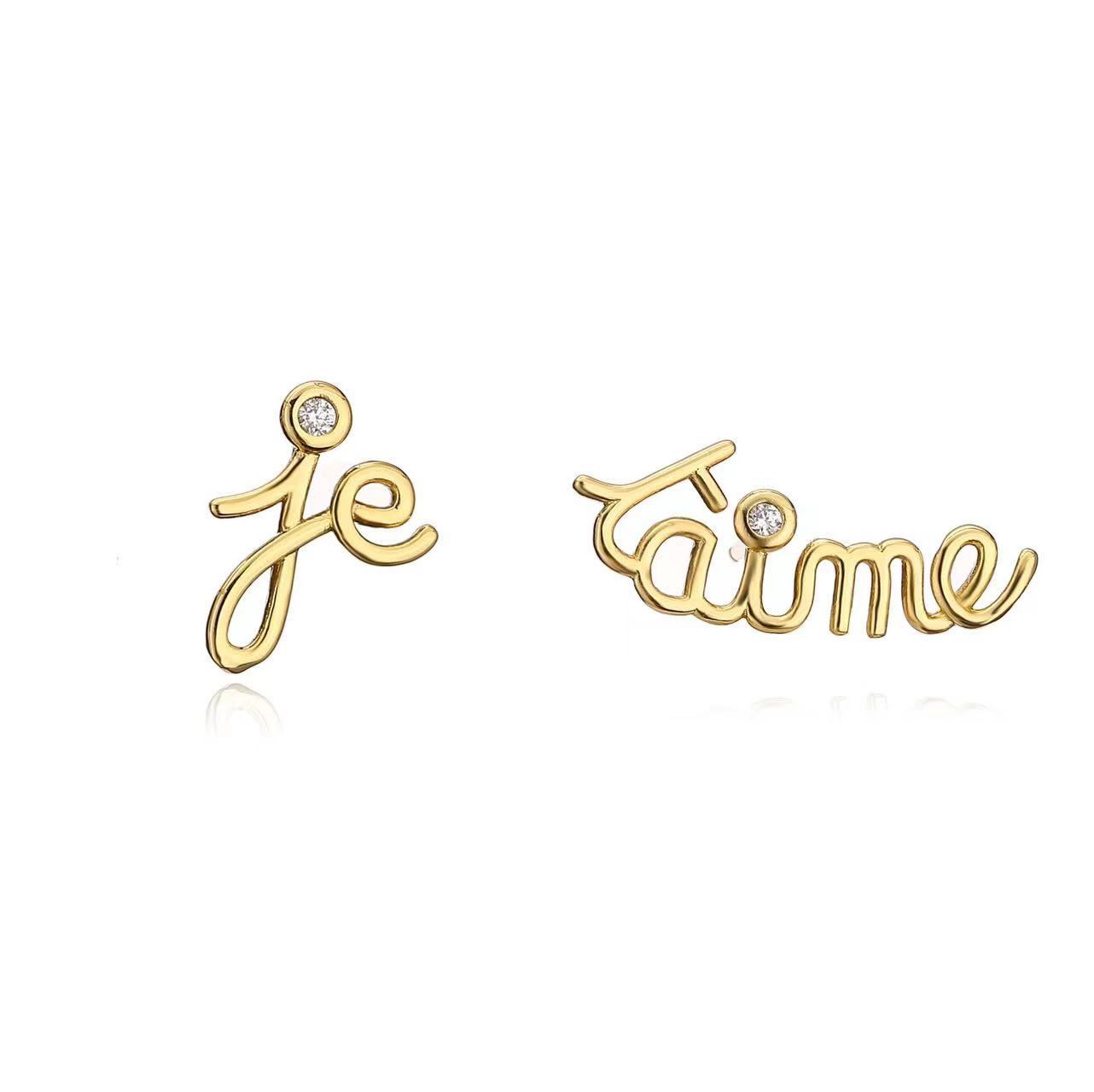 Gold je taime earrings