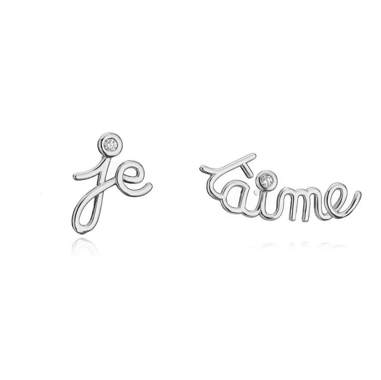 je taime earrings in white gold