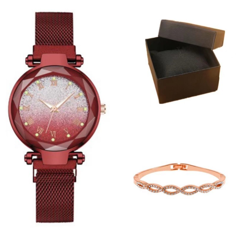 J watch, bangle and box