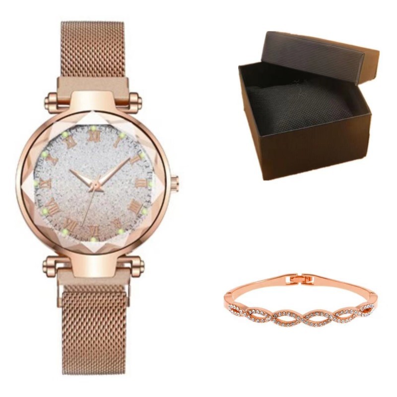 H watch, bangle and box