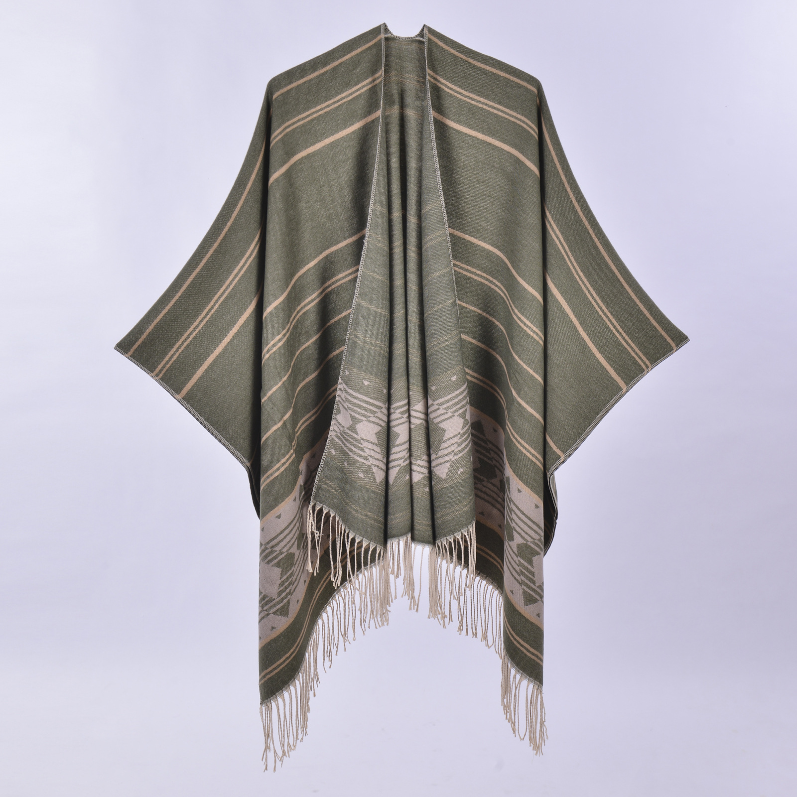 Fringe stripes diamond green