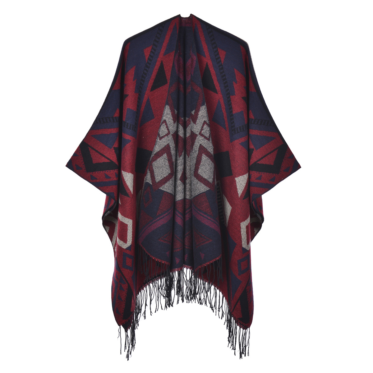 Tassel geometry world navy blue red