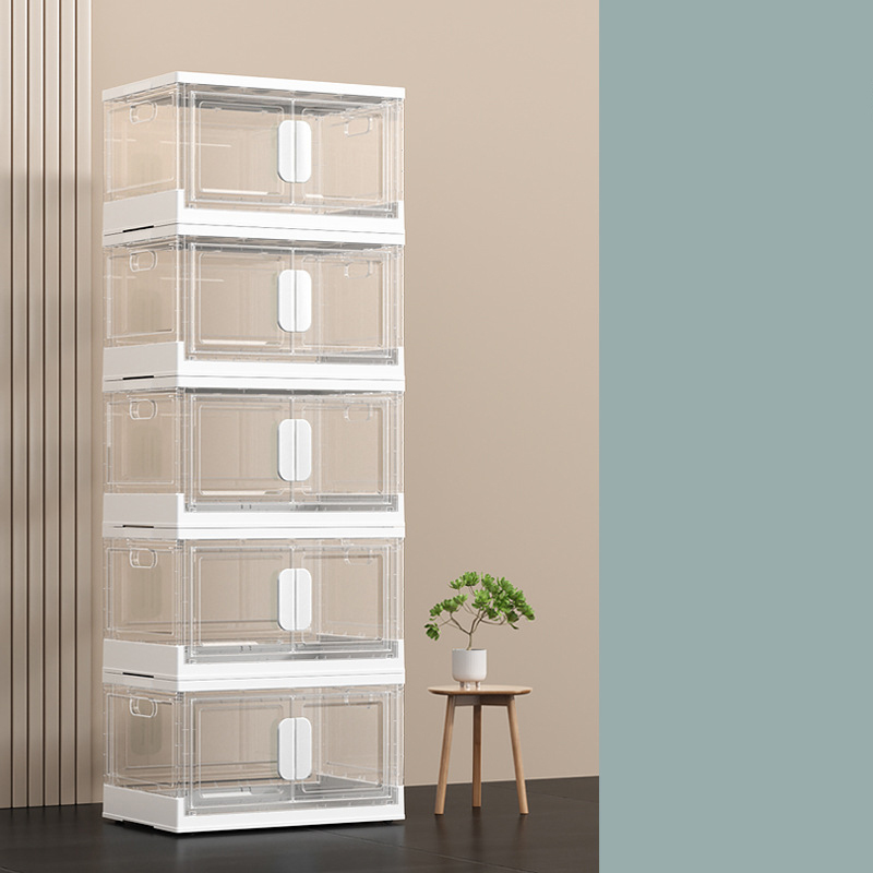 3layer XL - Double door transparent - Pearl white handle -48x33x79cm