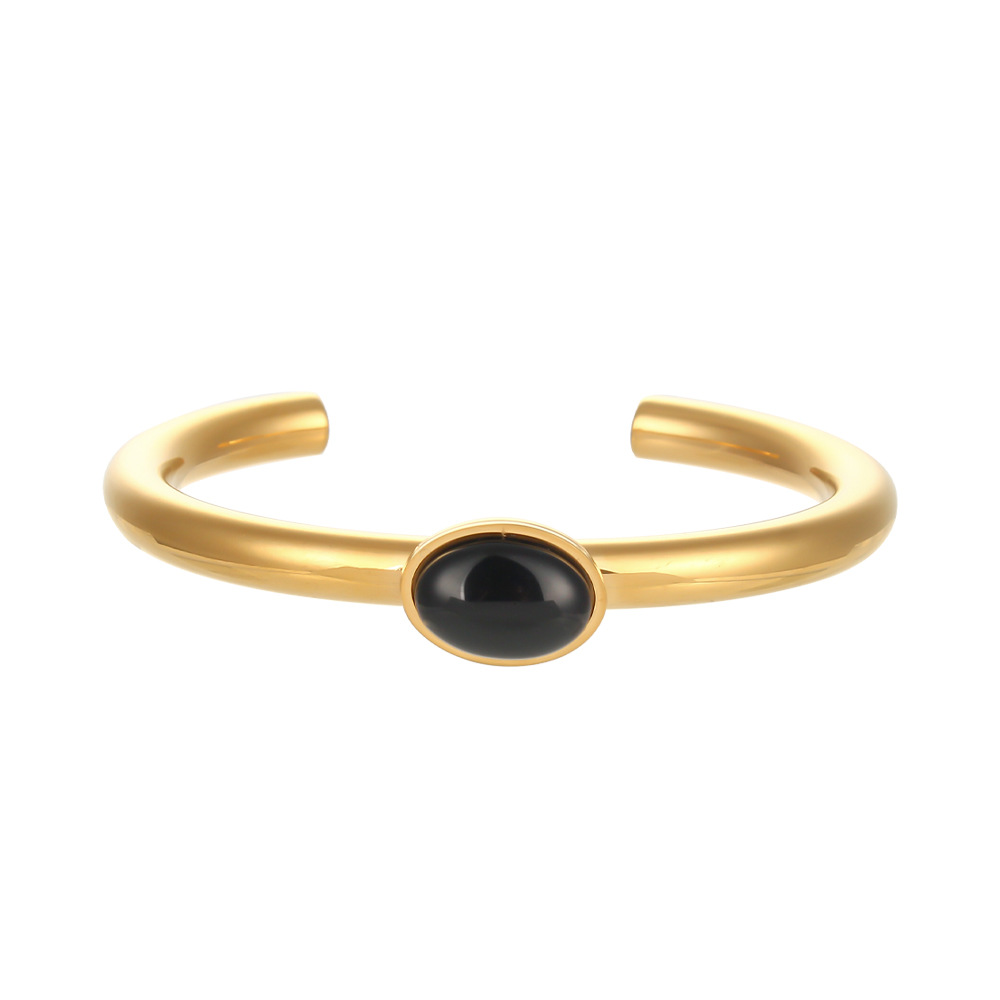 Gold - black agate