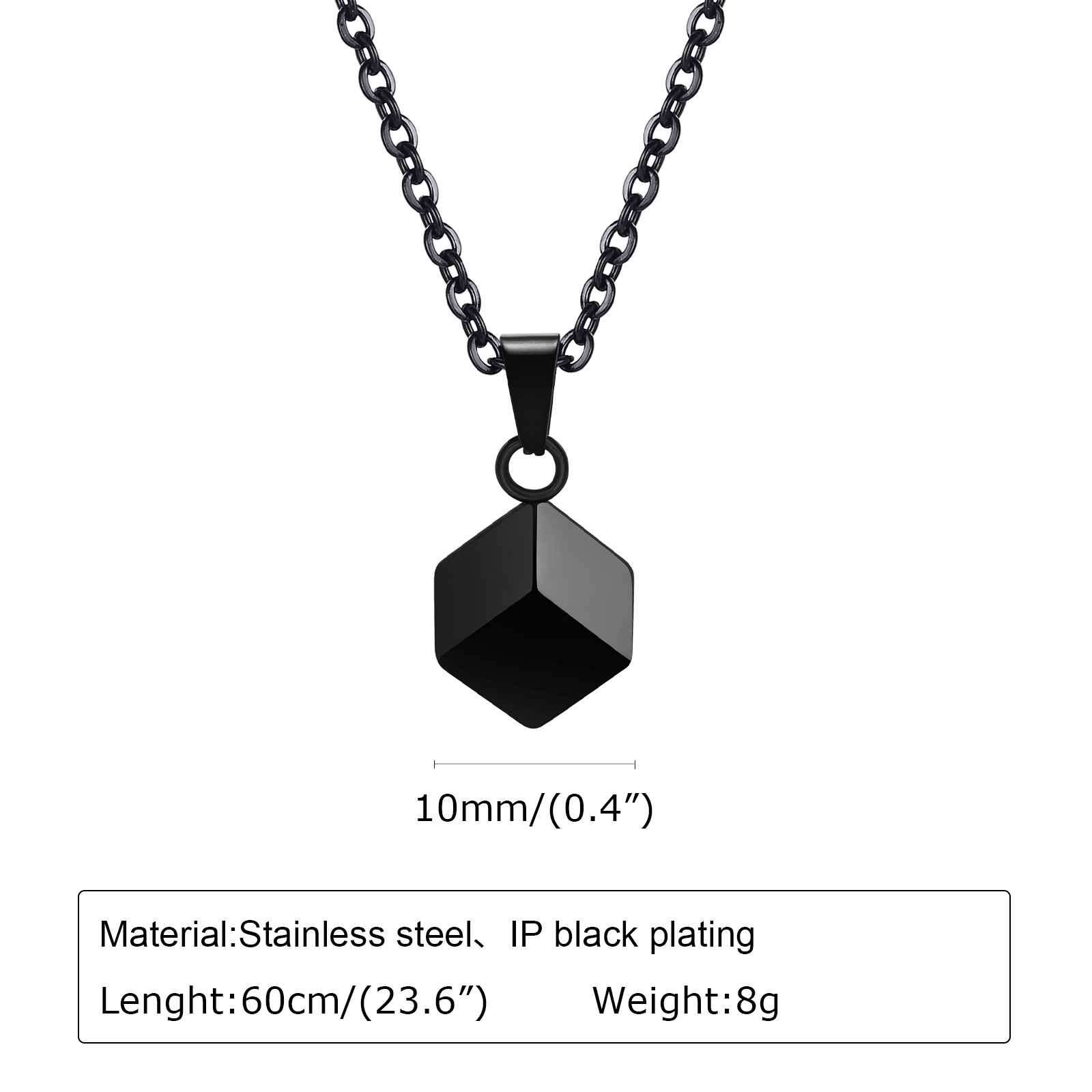 Black pendant + chain