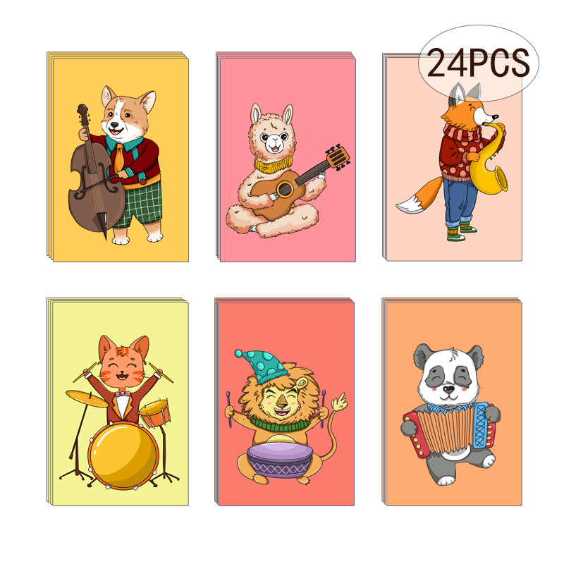 Music Animal 24 pack envelope sticker