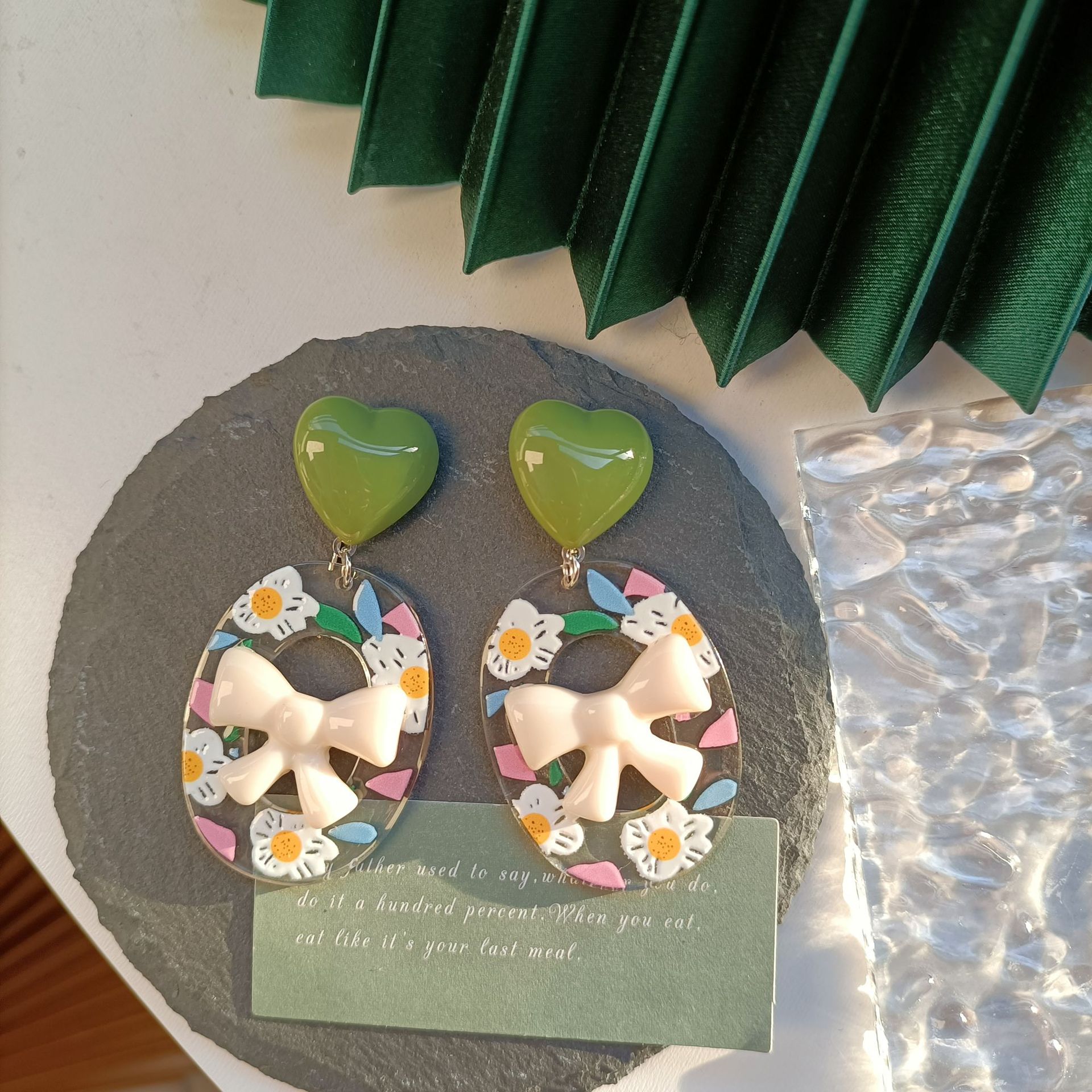 Green cushion ear clip