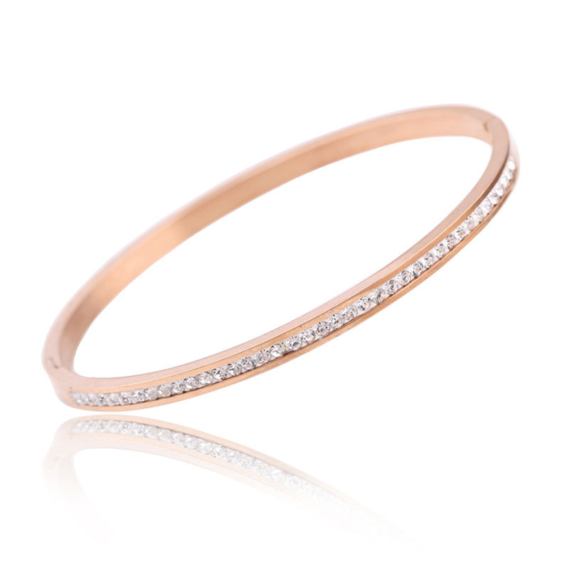 3:Single row rhinestones rose gold