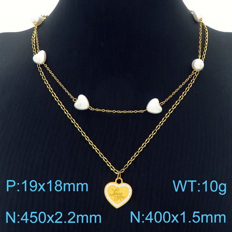 Gold necklace KN236649-KSP