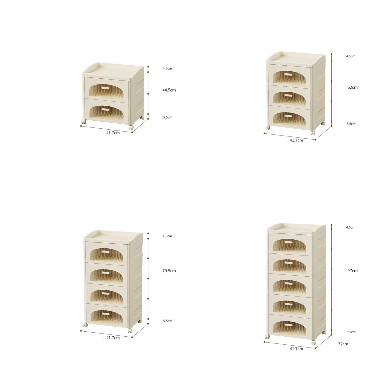 Curved drawer - transparent window