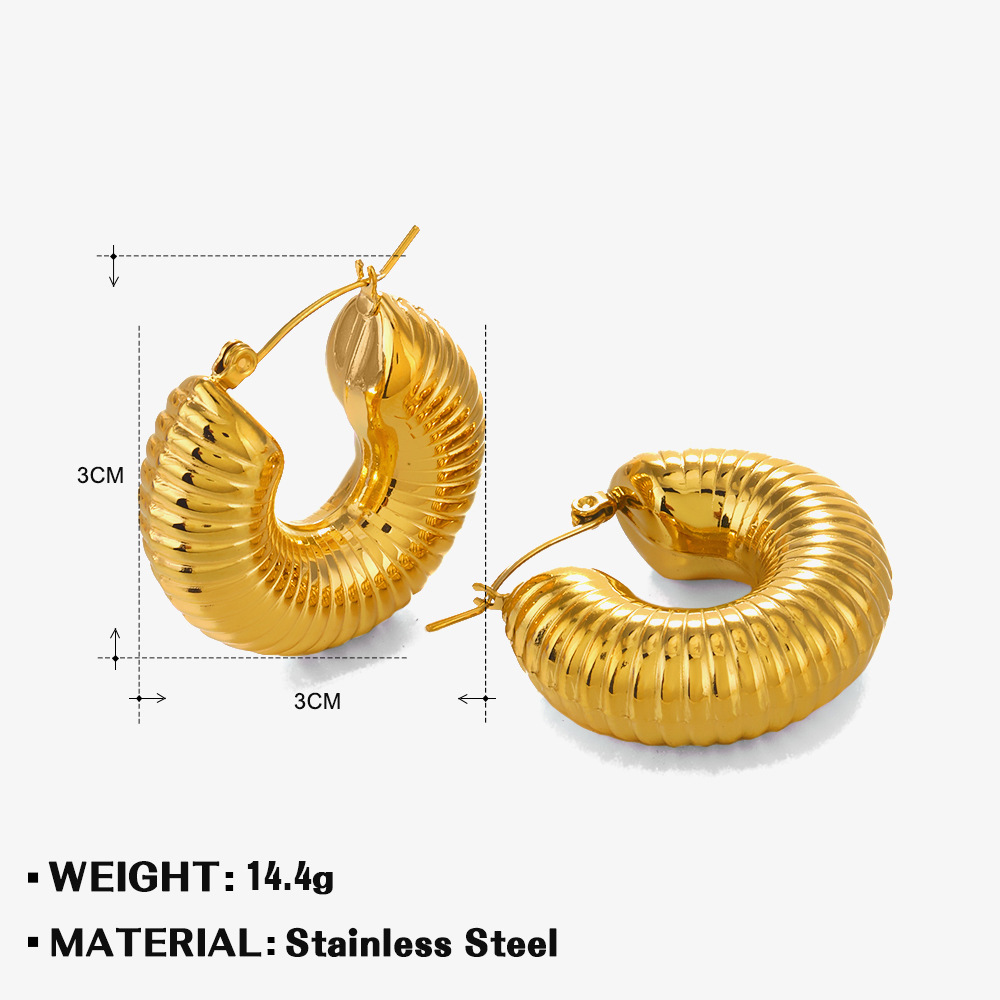 Threaded hollow earring