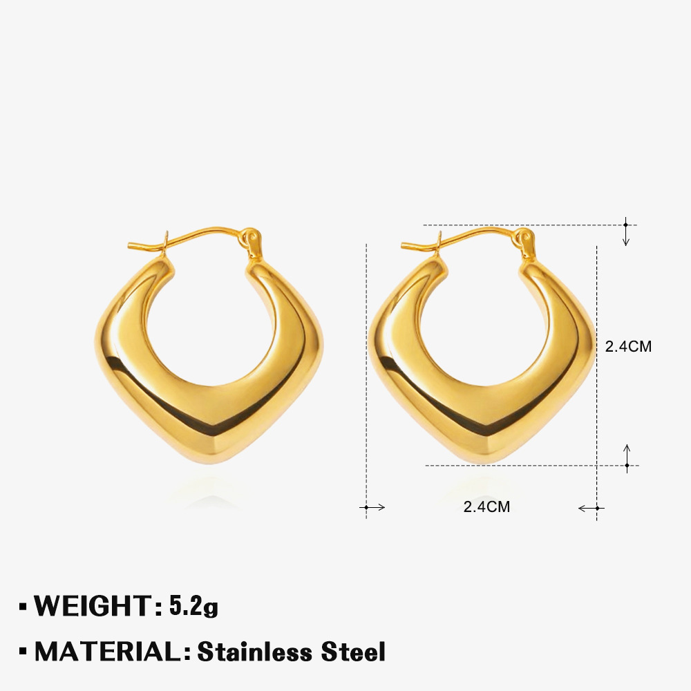 Hollow quadrate earrings