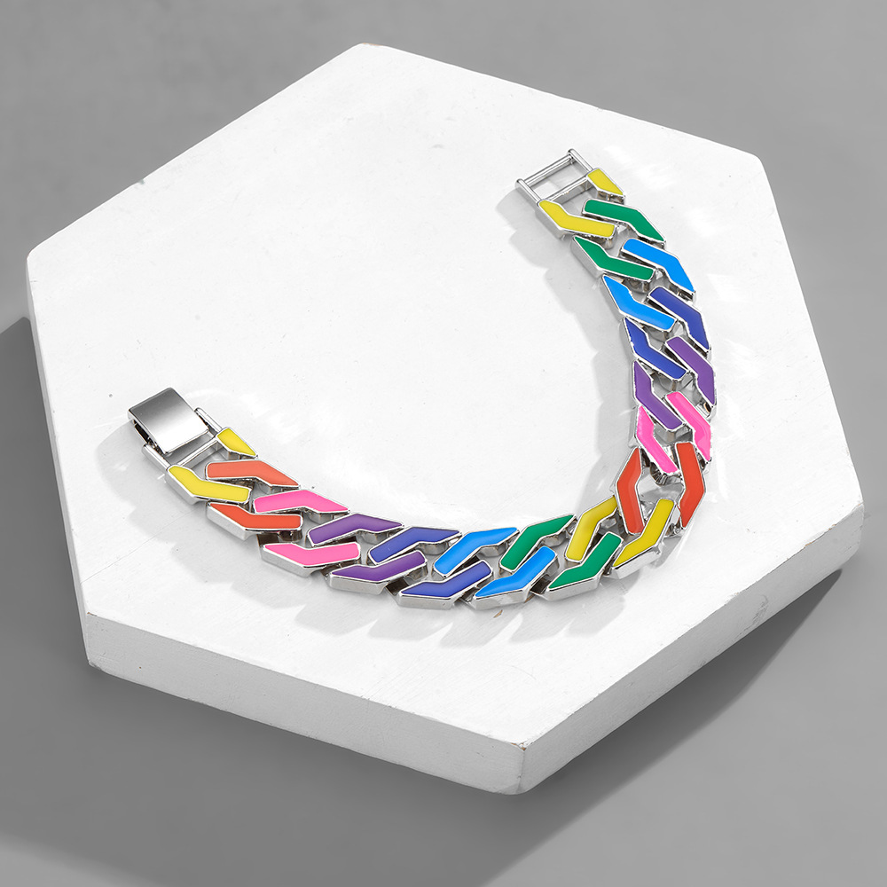 Silver Mixed Color bracelet 8inch(20cm)