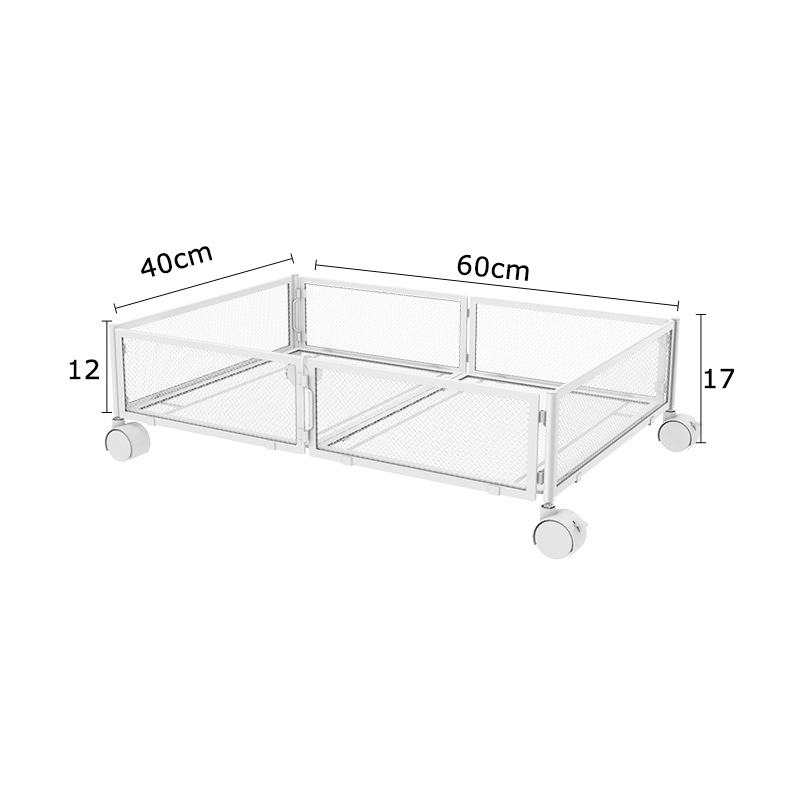 White underbed storage rack