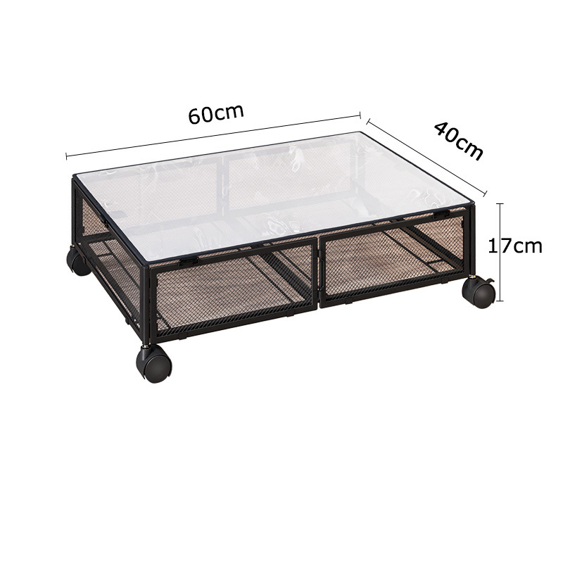 Black bed bottom storage rack - dust cover type