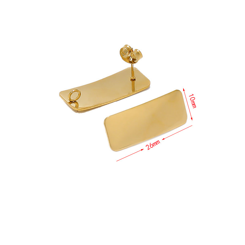 Large curved rectangle 10*26mm/ gold